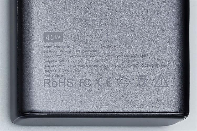 Pin sạc dự phòng Polymer 10000mAh Type C PD QC 3.0 45W Xmobile TFT JP381 kèm Cáp Type C Màu Xám