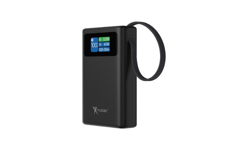 Pin sạc dự phòng Polymer 10000mAh Type C PD QC 3.0 45W Xmobile TFT JP381 kèm Cáp Type C Màu Xám