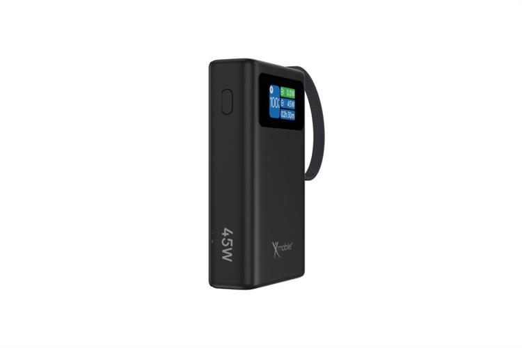 Pin sạc dự phòng Polymer 10000mAh Type C PD QC 3.0 45W Xmobile TFT JP381 kèm Cáp Type C Màu Xám