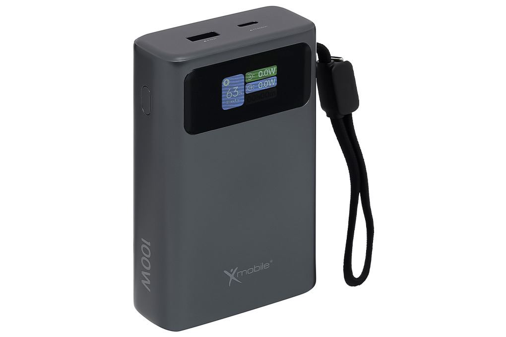 Pin sạc dự phòng Polymer 20000mAh Type C PD QC 3.0 100W Xmobile TFT JP392 kèm Cáp Type C Màu Xám