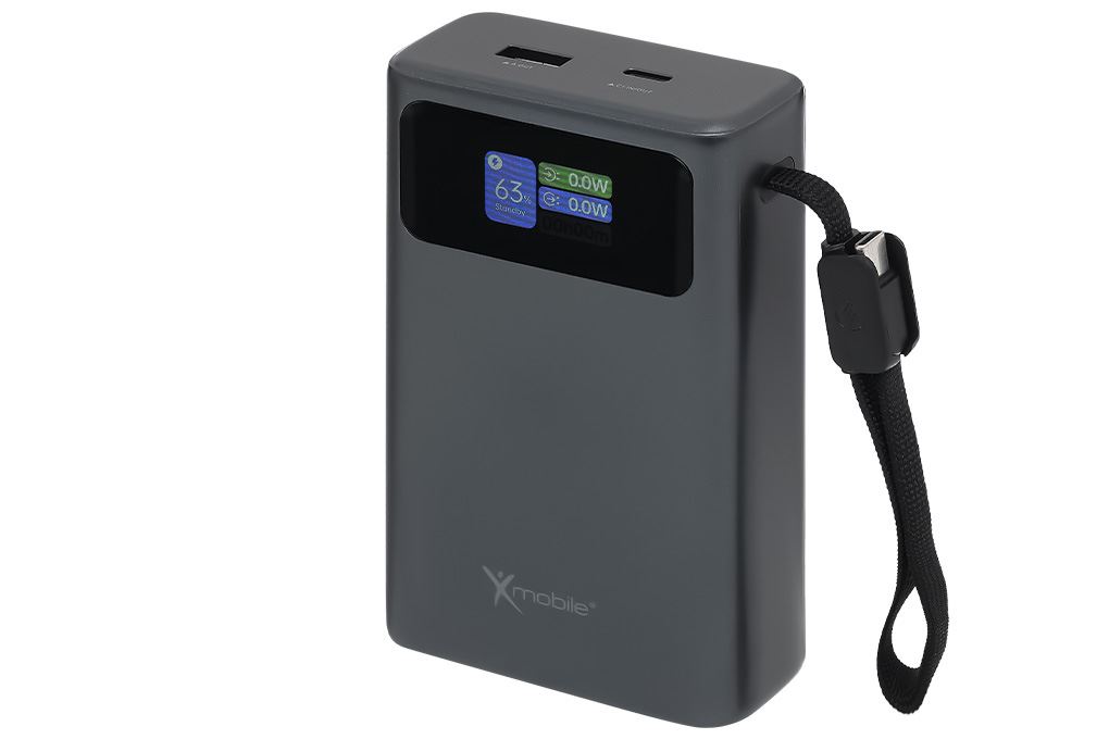 Pin sạc dự phòng Polymer 20000mAh Type C PD QC 3.0 100W Xmobile TFT JP392 kèm Cáp Type C Màu Xám