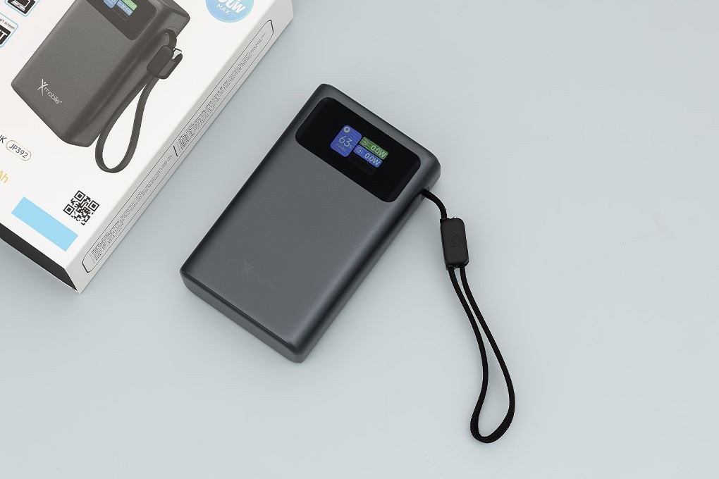 Pin sạc dự phòng Polymer 20000mAh Type C PD QC 3.0 100W Xmobile TFT JP392 kèm Cáp Type C Màu Xám