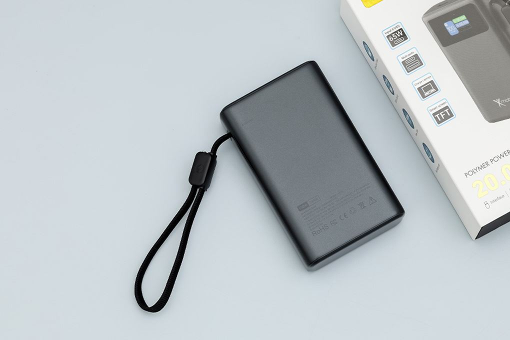 Pin sạc dự phòng Polymer 20000mAh Type C PD QC 3.0 100W Xmobile TFT JP392 kèm Cáp Type C Màu Xám