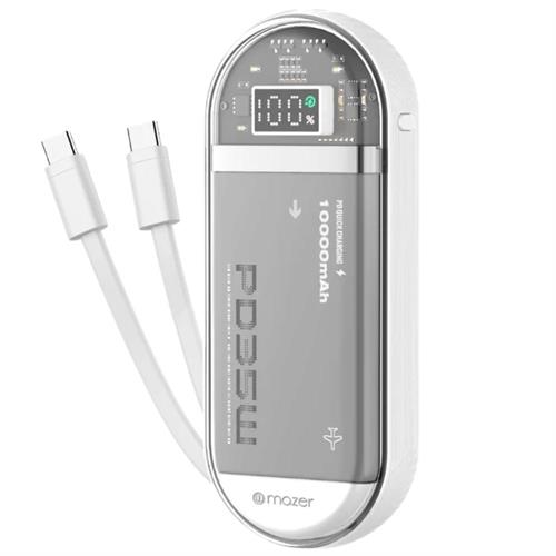 Pin sạc dự phòng Polymer 10000mAh Type C PD 35W Mazer M-PC35LINK1035-WH - Trắng Màu Trắng