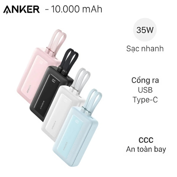 Anker Zolo 35W A110L kèm 2 Cáp Type C