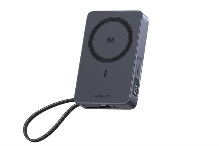 Pin sạc dự phòng Polymer 10000mAh Không dây Magnetic Qi2.2 Type C PD 30W Ugreen PB773 kèm Cáp Type C Màu Đen