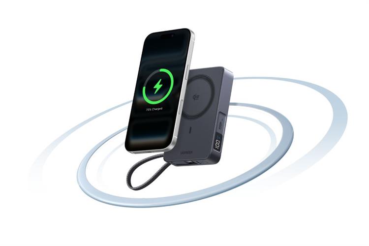 Pin sạc dự phòng Polymer 10000mAh Không dây Magnetic Qi2.2 Type C PD 30W Ugreen PB773 kèm Cáp Type C Màu Đen
