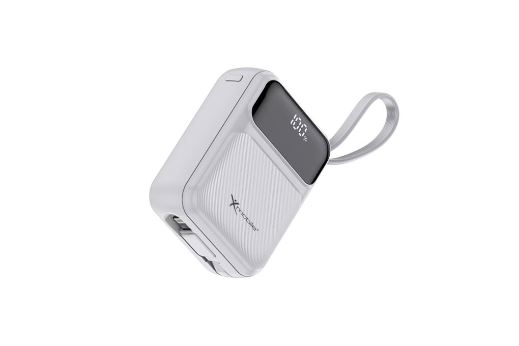 Pin sạc dự phòng Polymer 10000mAh Type C PD QC 3.0 22.5W Xmobile MiniGo G653 kèm Cáp Lightning và Type C Màu Trắng