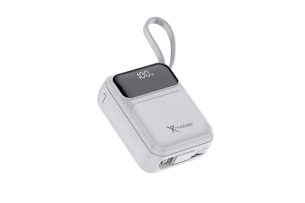 Pin sạc dự phòng Polymer 10000mAh Type C PD QC 3.0 22.5W Xmobile MiniGo G653 kèm Cáp Lightning và Type C Màu Trắng