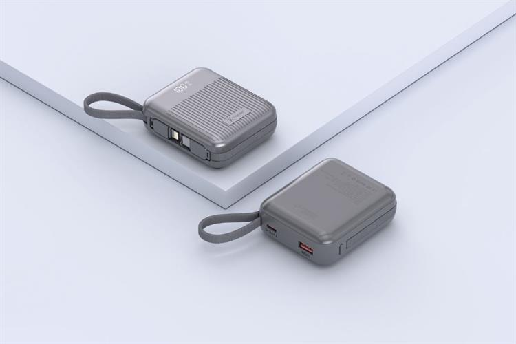 Pin sạc dự phòng Polymer 10000mAh Type C PD QC 3.0 22.5W Xmobile CarryOn Y111 kèm Cáp Lightning và Type C Màu Xám