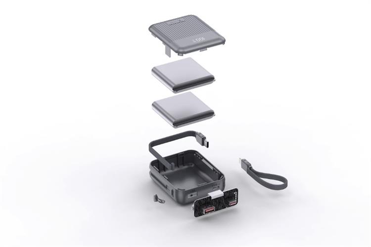 Pin sạc dự phòng Polymer 10000mAh Type C PD QC 3.0 22.5W Xmobile CarryOn Y111 kèm Cáp Lightning và Type C Màu Xám