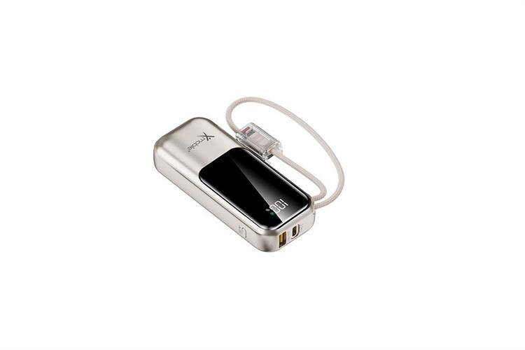 Pin sạc dự phòng Polymer 10000mAh Type C PD QC 3.0 22.5W Xmobile PocketGo DX592 kèm Cáp Lightning và Type C Màu Vàng