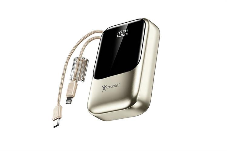 Pin sạc dự phòng Polymer 20000mAh Type C PD QC 3.0 22.5W Xmobile PocketGo DX593 kèm Cáp Lightning và Type C Màu Vàng