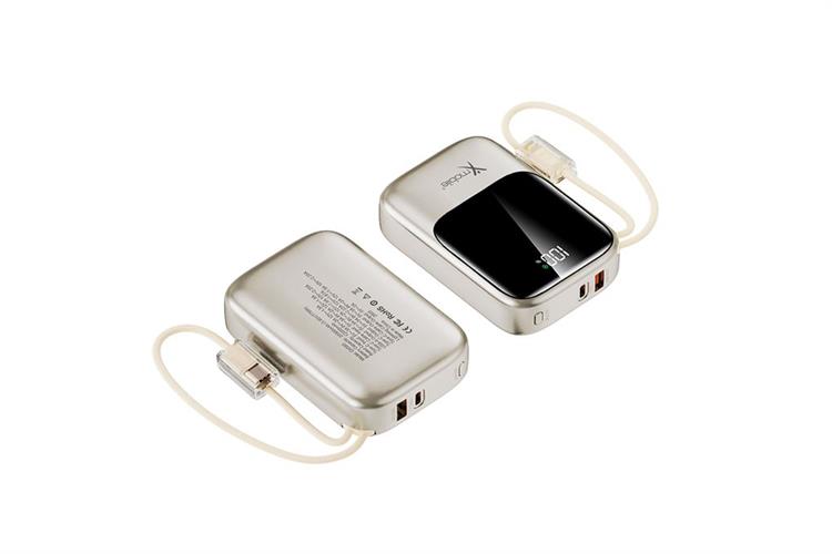 Pin sạc dự phòng Polymer 20000mAh Type C PD QC 3.0 22.5W Xmobile PocketGo DX593 kèm Cáp Lightning và Type C Màu Vàng