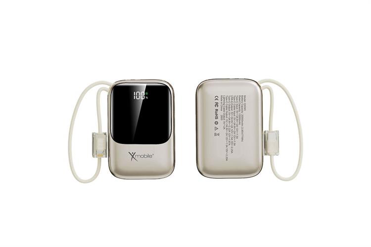 Pin sạc dự phòng Polymer 20000mAh Type C PD QC 3.0 22.5W Xmobile PocketGo DX593 kèm Cáp Lightning và Type C Màu Vàng