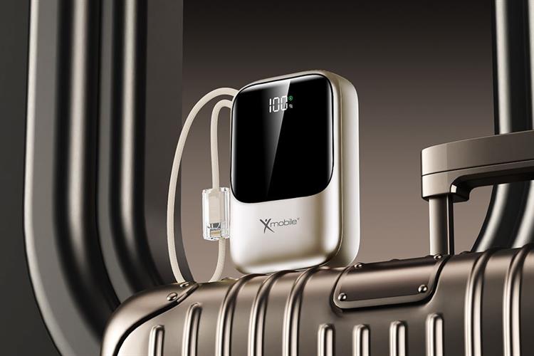 Pin sạc dự phòng Polymer 20000mAh Type C PD QC 3.0 22.5W Xmobile PocketGo DX593 kèm Cáp Lightning và Type C Màu Vàng
