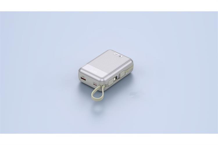 Pin sạc dự phòng Polymer 20000mAh Type C PD QC 3.0 22.5W Xmobile CarryOn Y112 kèm Cáp Lightning và Type C Màu Bạc