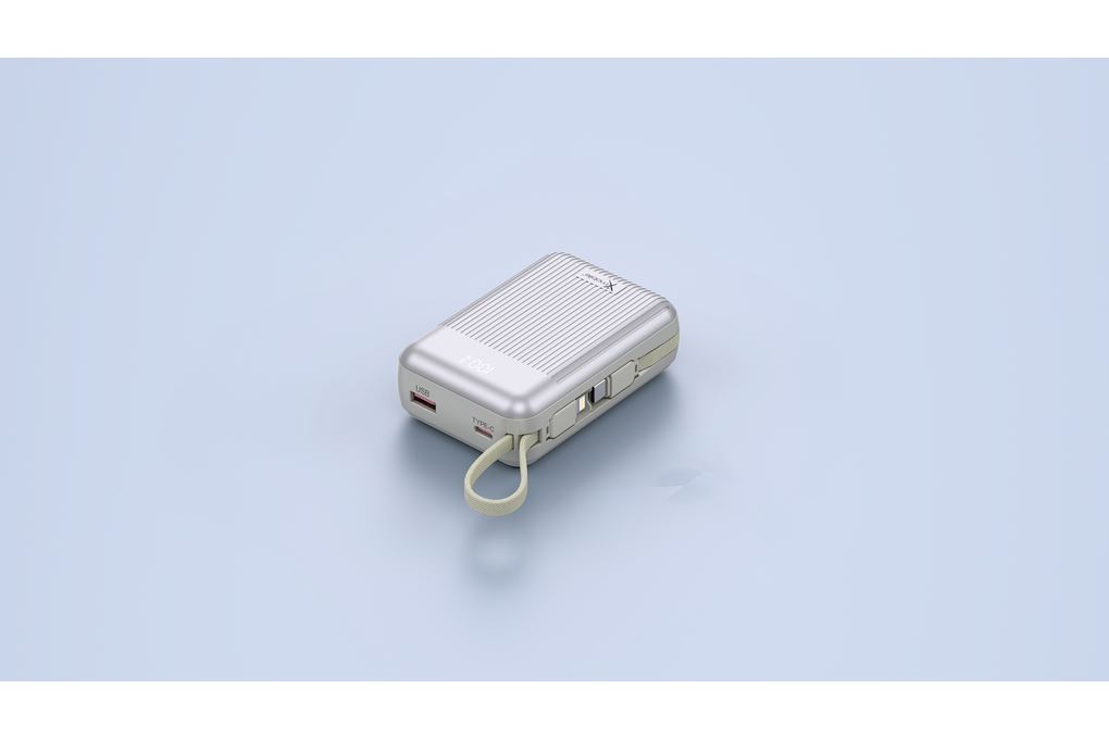 Pin sạc dự phòng Polymer 20000mAh Type C PD QC 3.0 22.5W Xmobile CarryOn Y112 kèm Cáp Lightning và Type C Màu Bạc