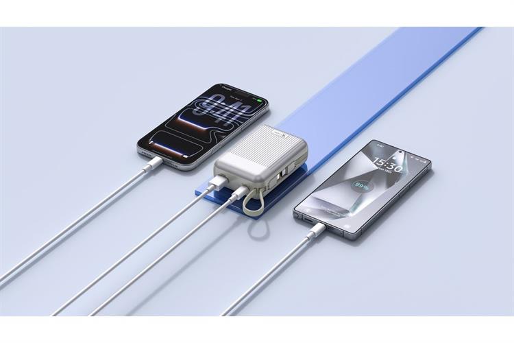 Pin sạc dự phòng Polymer 20000mAh Type C PD QC 3.0 22.5W Xmobile CarryOn Y112 kèm Cáp Lightning và Type C Màu Bạc