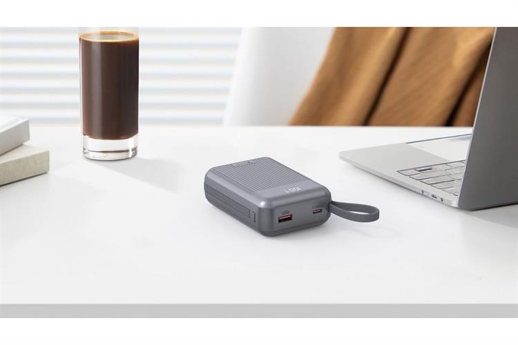 Pin sạc dự phòng Polymer 20000mAh Type C PD QC 3.0 22.5W Xmobile CarryOn Y112 kèm Cáp Lightning và Type C Màu Xám