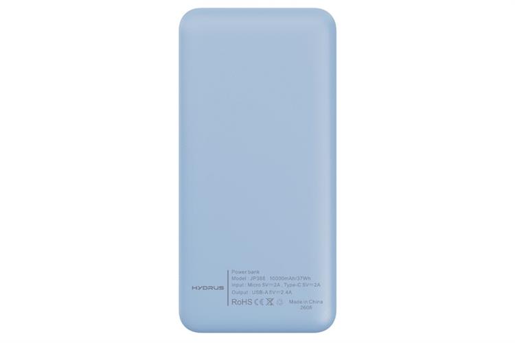 Pin sạc dự phòng Polymer 10000mAh 12W Hydrus JP388 Màu Xanh Dương