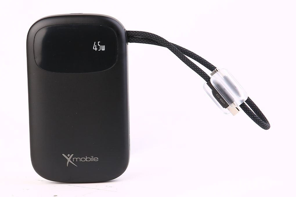 Pin sạc dự phòng Polymer 10000mAh Type C PD QC 3.0 45W Xmobile DS85C9 kèm Cáp Type C Màu Đen