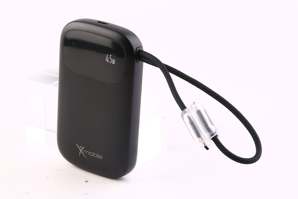 Pin sạc dự phòng Polymer 10000mAh Type C PD QC 3.0 45W Xmobile DS85C9 kèm Cáp Type C Màu Đen