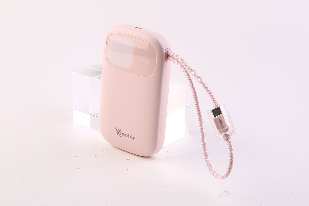 Pin sạc dự phòng Polymer 10000mAh Type C PD QC 3.0 45W Xmobile DS85C9 kèm Cáp Type C Màu Hồng