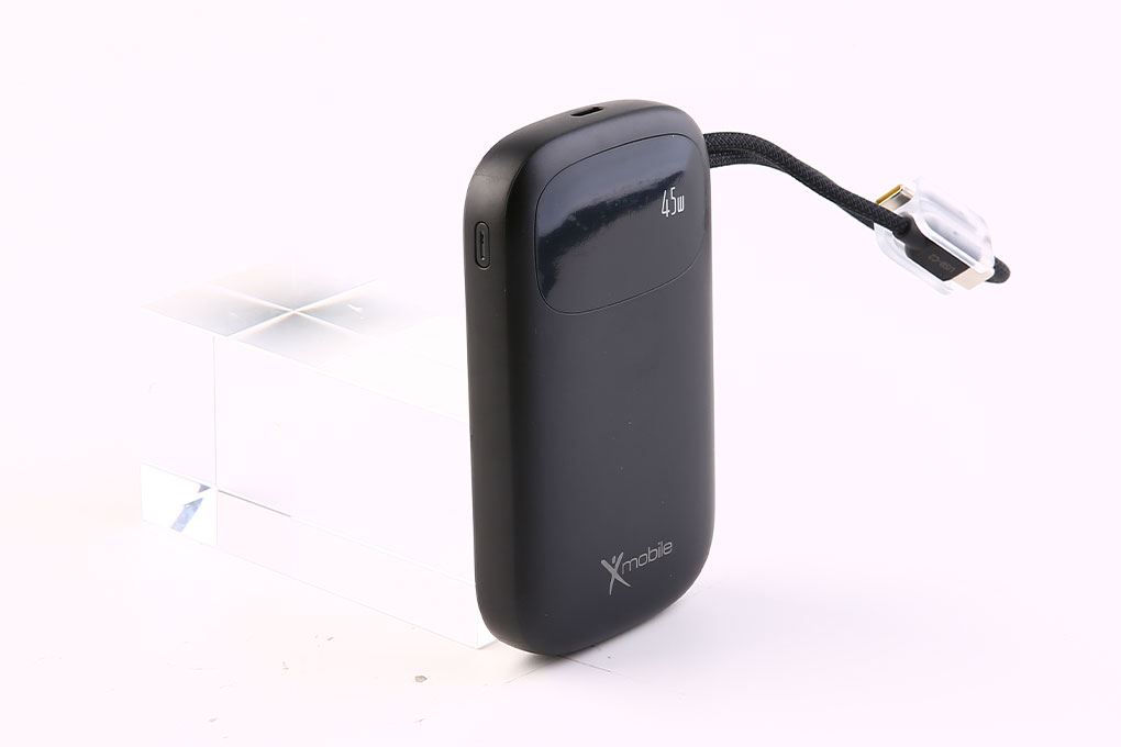 Pin sạc dự phòng Polymer 10000mAh Type C PD QC 3.0 45W Xmobile DS85C9 kèm Cáp Type C Màu Đen