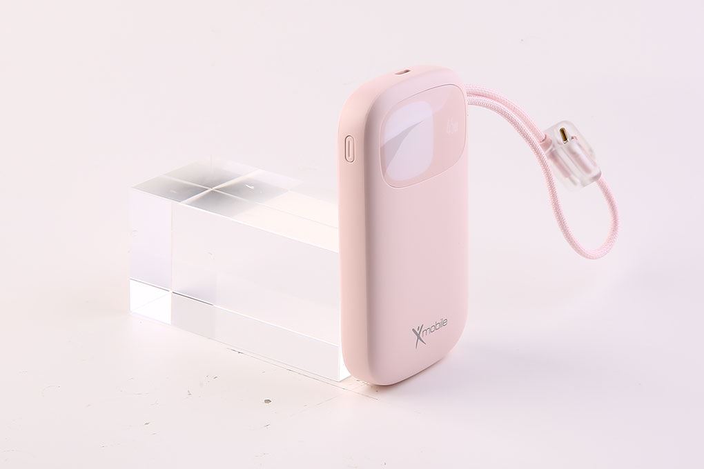 Pin sạc dự phòng Polymer 10000mAh Type C PD QC 3.0 45W Xmobile DS85C9 kèm Cáp Type C Màu Hồng