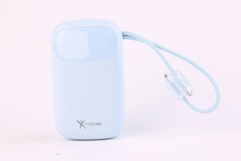 Pin sạc dự phòng Polymer 20000mAh Type C PD QC 3.0 45W Xmobile DS85C10 kèm Cáp Type C Màu Xanh Dương
