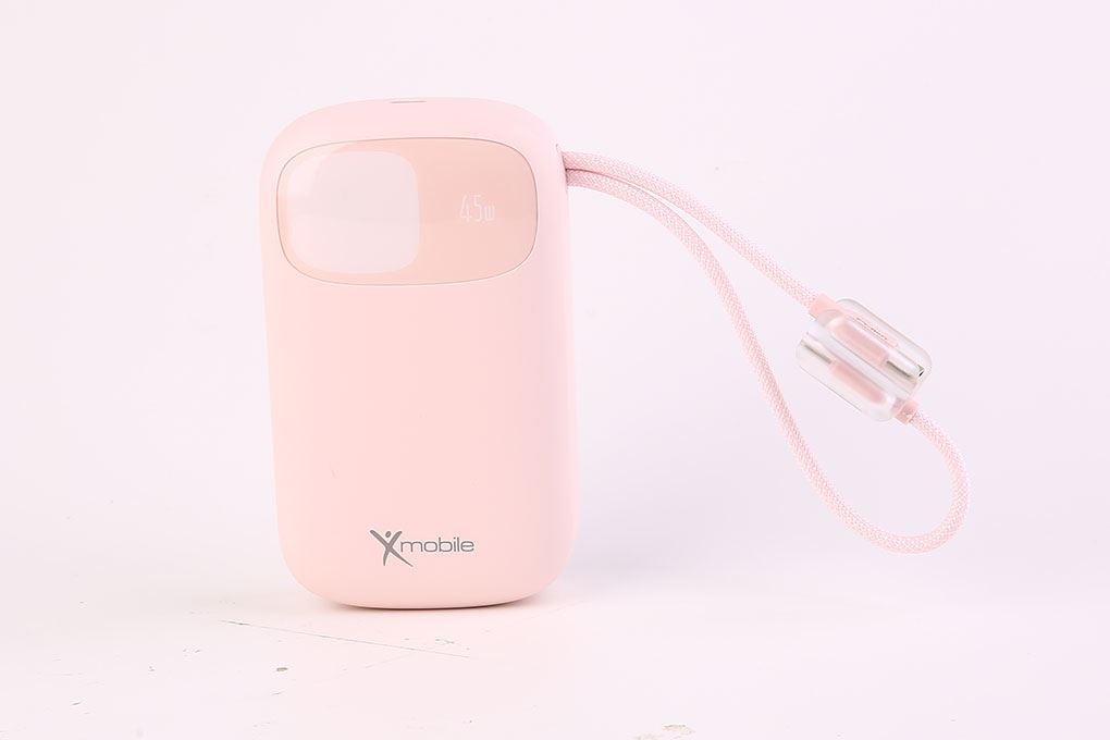 Pin sạc dự phòng Polymer 20000mAh Type C PD QC 3.0 45W Xmobile DS85C10 kèm Cáp Type C Màu Hồng