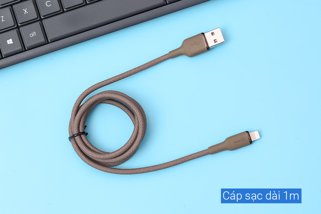 Cáp sạc và truyền dữ liệu USB-A - Lightning 12W 1m Xmobile L2320 Màu Nâu