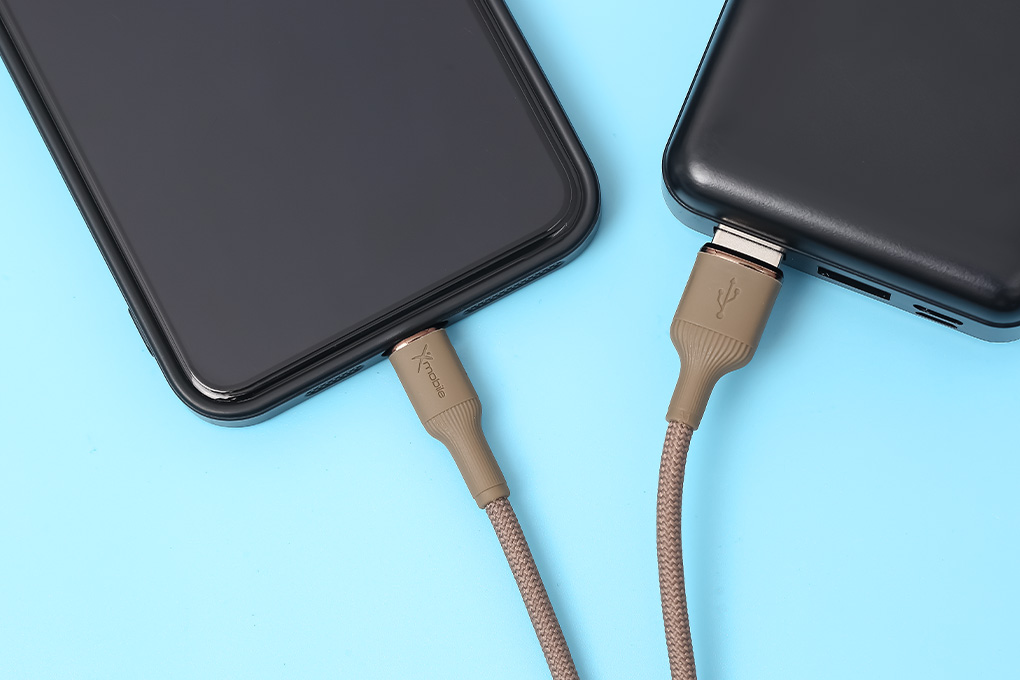 Cáp sạc và truyền dữ liệu USB-A - Lightning 12W 1m Xmobile L2320 Màu Nâu