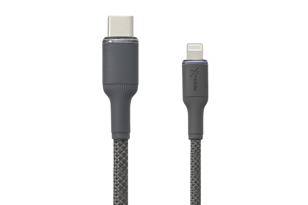 Cáp sạc nhanh và truyền dữ liệu Type-C - Lightning 27W 1m Xmobile L2320 Màu Nâu