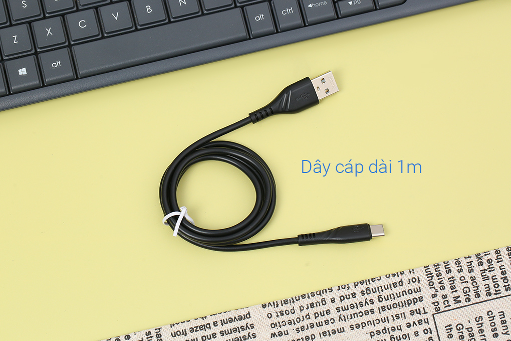Cáp sạc nhanh USB-A - Type-C 18W 1m AVA+ CS-CL0862 Màu Đen