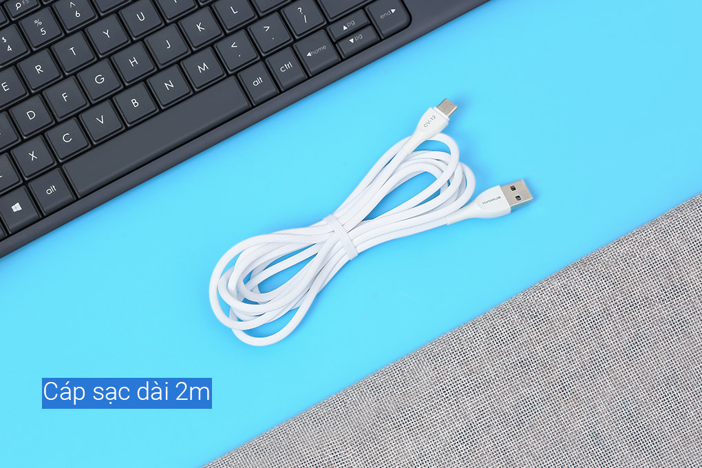 Cáp sạc và truyền dữ liệu USB-A - Type-C 15W 2m Hydrus CV-12 Màu Trắng