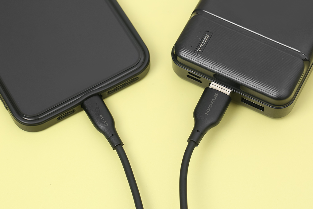 Cáp sạc và truyền dữ liệu USB-A - Lightning 12W 2m Hydrus CV-14 Màu Đen