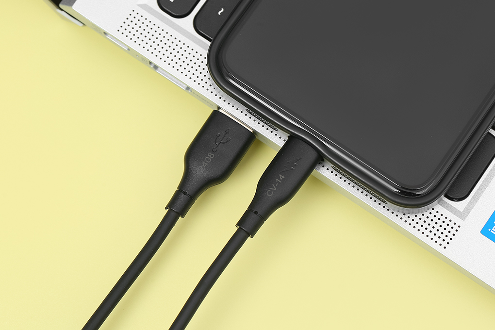 Cáp sạc và truyền dữ liệu USB-A - Lightning 12W 2m Hydrus CV-14 Màu Đen