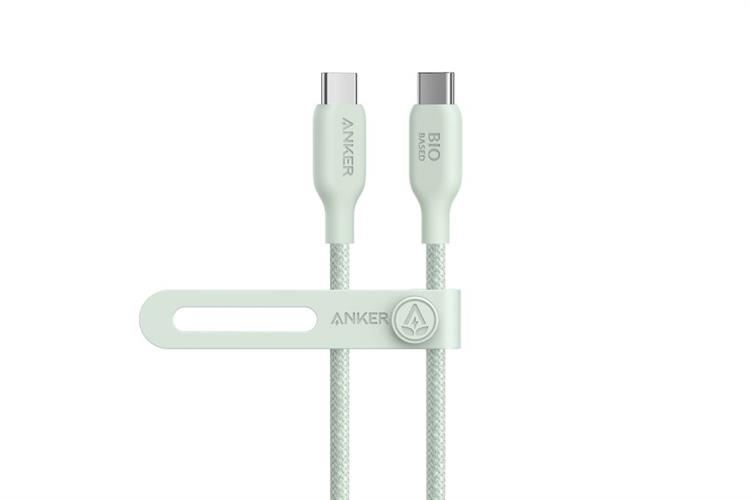 Cáp sạc nhanh Type-C - Type-C 240W 0.9m Anker 543 Nylon Bio-braided A80E5 Màu Xanh mint