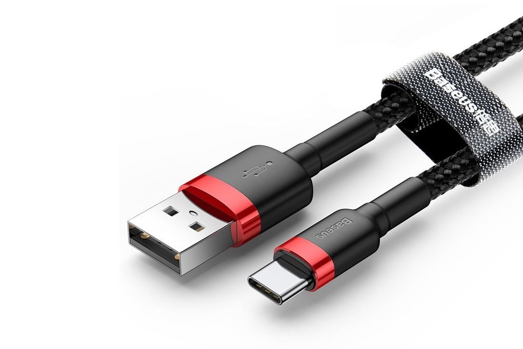 Cáp sạc USB-A - Type-C 15W 1m Baseus Cafule CATKLF-B1 Màu Đen - Đỏ