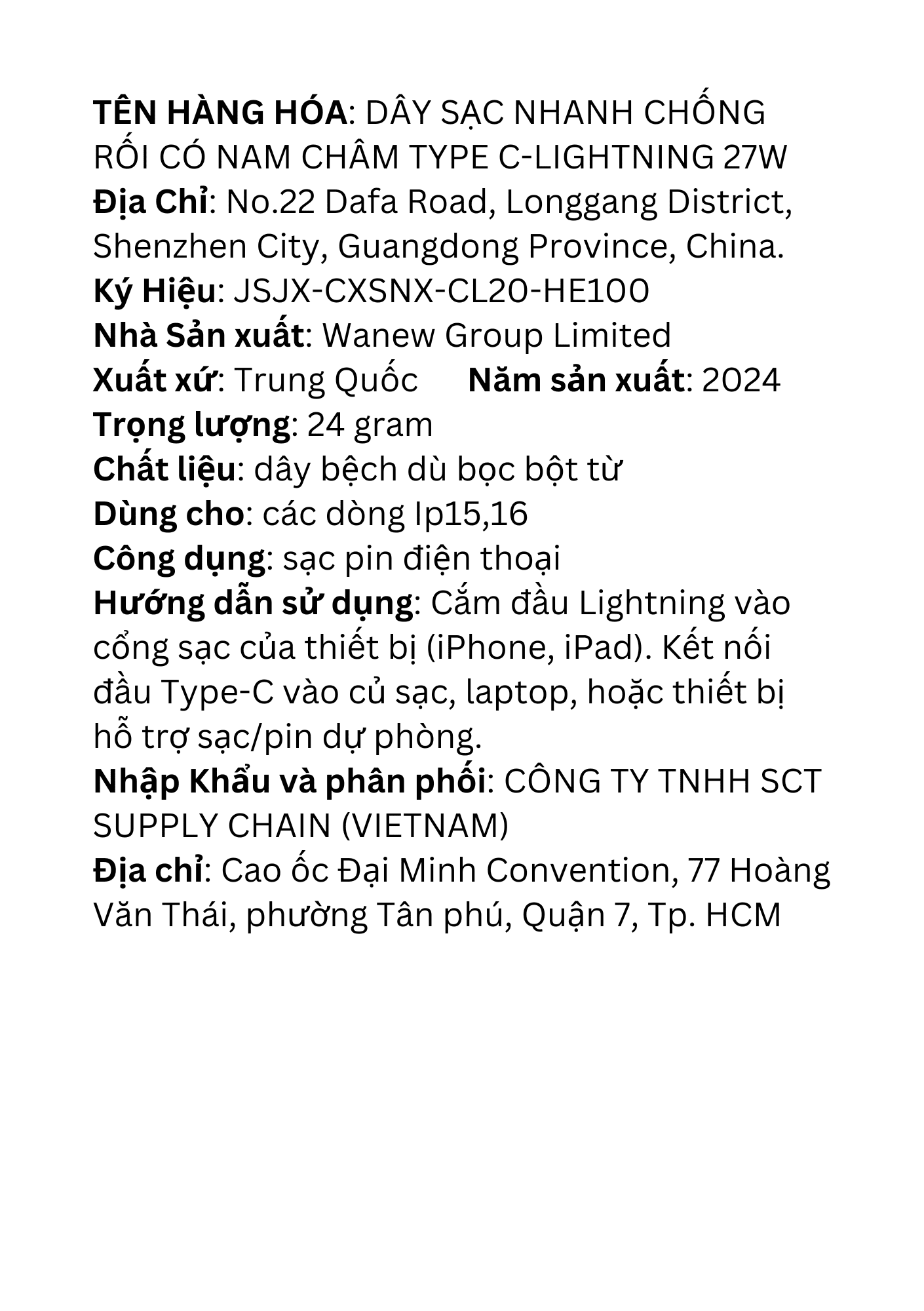 Cáp sạc Type C - Lightning 1m CL25 - 6