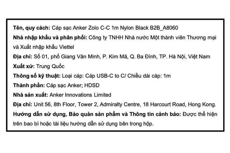 Cáp sạc nhanh và truyền dữ liệu Type-C - Type-C 240W 1m Anker Zolo A8060 Màu Đen