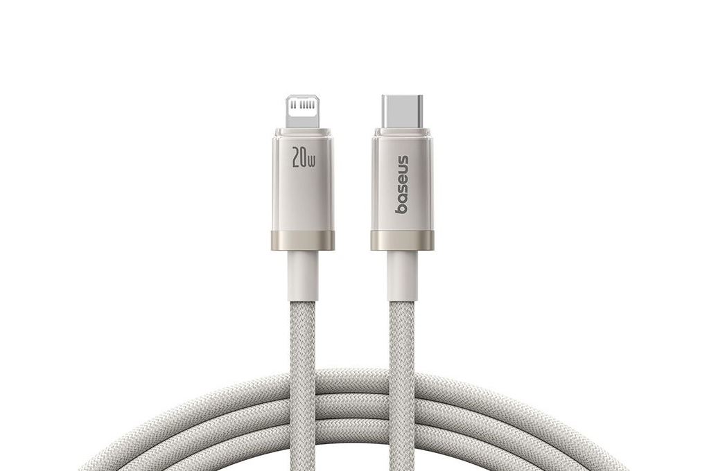 Cáp sạc nhanh Type-C - Lightning 20W 1m Baseus Titanium Alloy CB000135 Màu Xám/Vàng