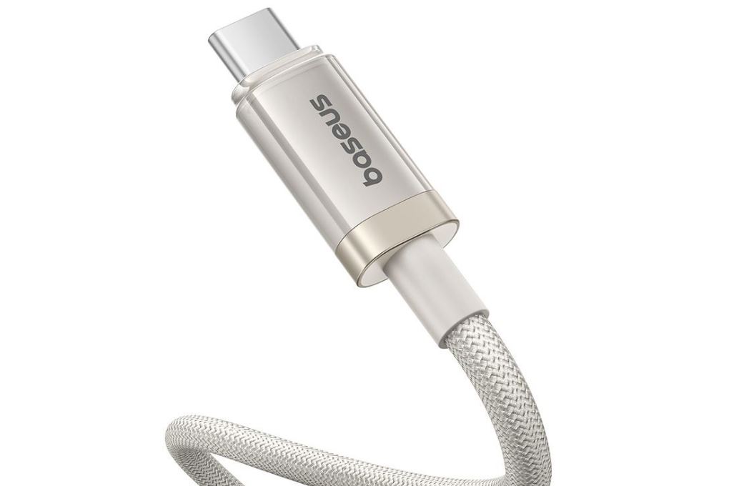 Cáp sạc nhanh Type-C - Type-C 100W 1m Baseus Titanium Alloy CB000136 Màu Xám/Vàng