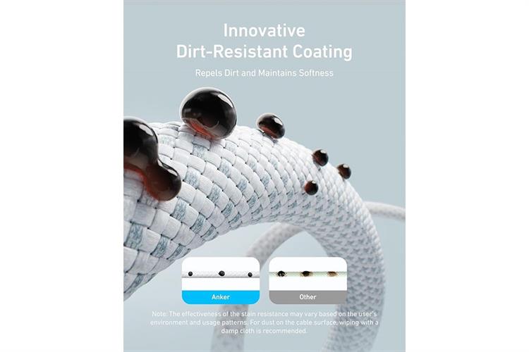 Cáp sạc nhanh và truyền dữ liệu Type-C - Type-C 240W 1.8m Anker Zolo A8060 Màu Trắng