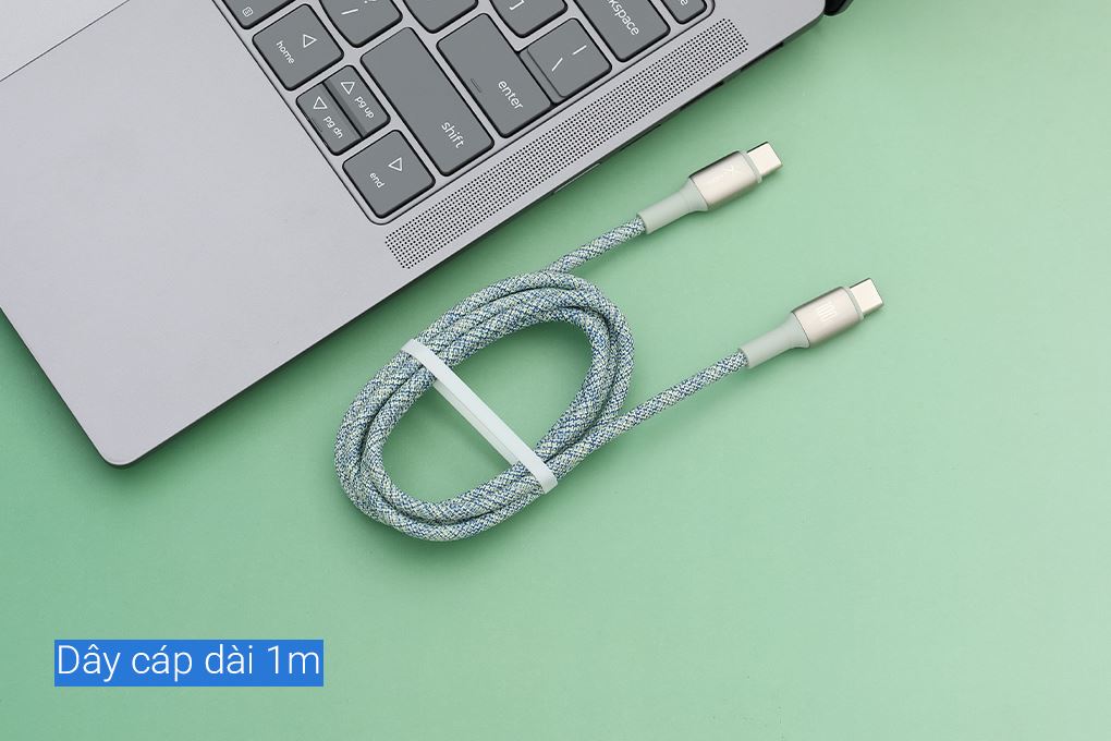Cáp sạc nhanh Type-C - Type-C 100W 1m Xmobile L2515 Màu Xanh mint