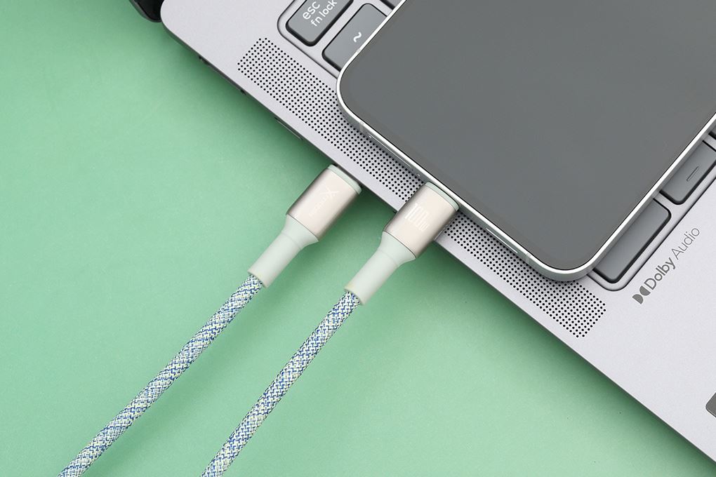 Cáp sạc nhanh Type-C - Type-C 100W 1m Xmobile L2515 Màu Xanh mint