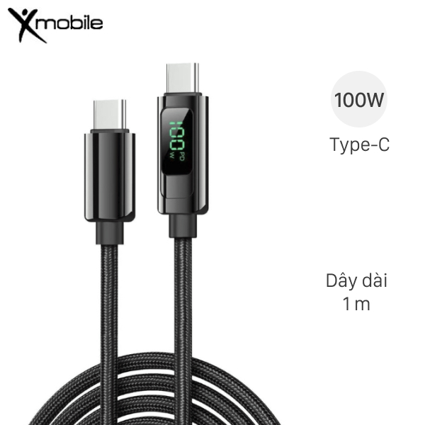 Cáp sạc nhanh 1m Xmobile LED CS96