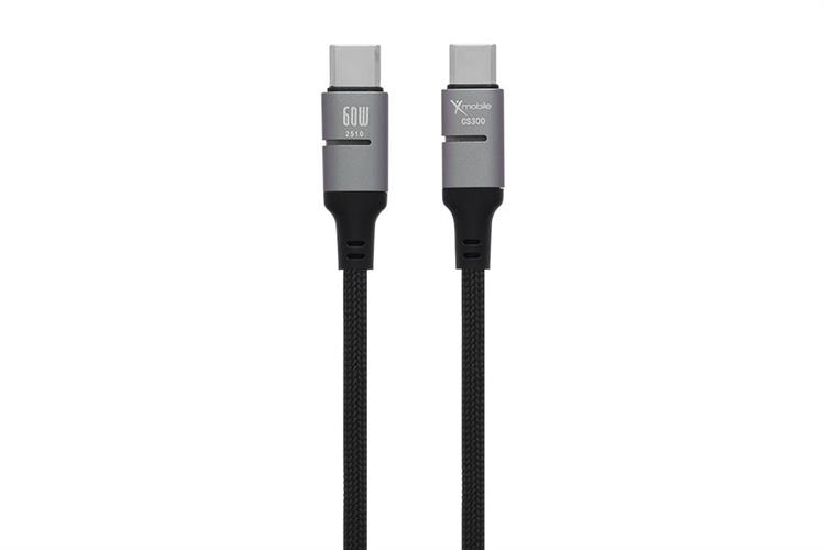 Cáp sạc nhanh Type-C - Type-C 60W 0.2m Xmobile CS300